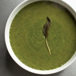 Green soup with yams & sage