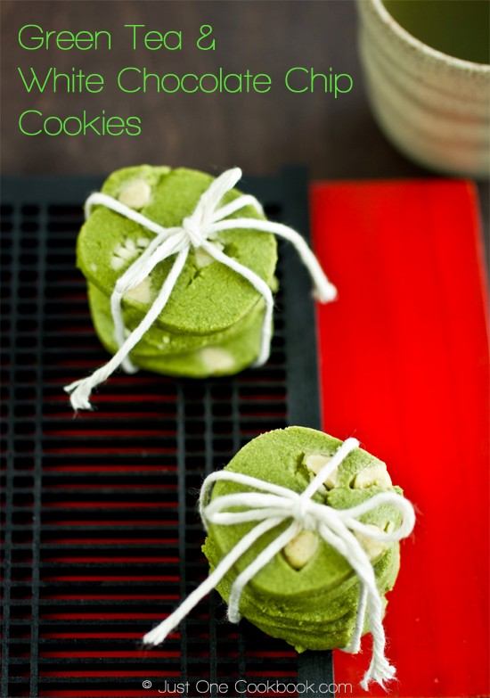 Green tea & white chocolate cookies