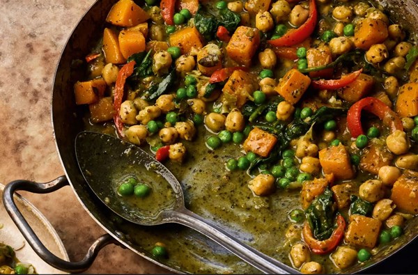 Green tikka & vegetable curry