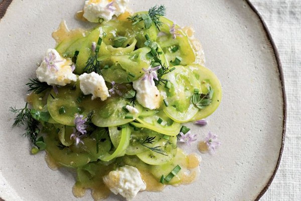 Green tomato & ricotta salad
