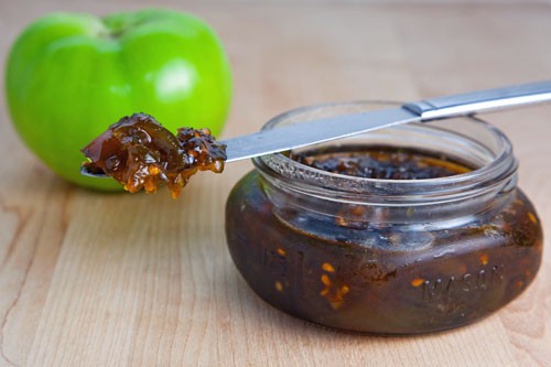 Green tomato and jalapeno jam