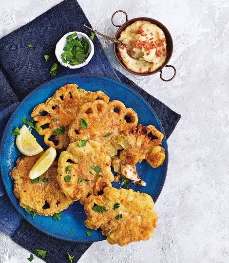 Green tomato fritters with bacon mayonnaise