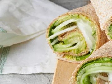 Green wraps with tahini-bean spread