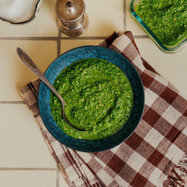 Greenest mint and ginger pesto