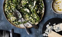 Greens and Brussels sprout Caesar slaw