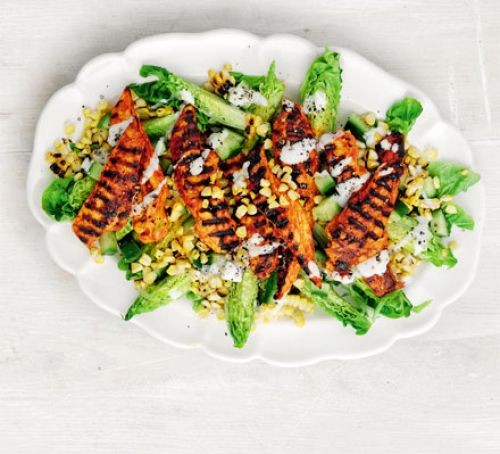 Griddled chicken & corn on the cob salad