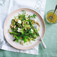 Griddled courgette and asparagus salad with feta