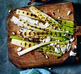 Griddled leeks & goat's cheese