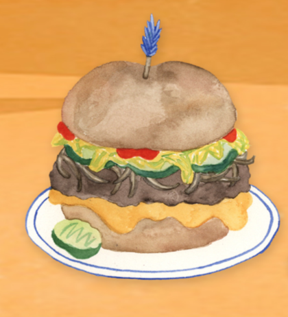 Griddled onion cheeseburger