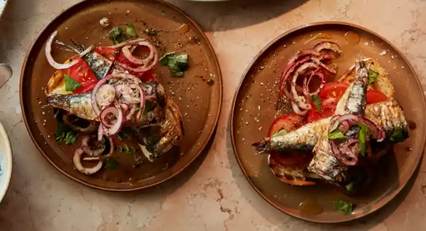 Griddled sardine bruschetta