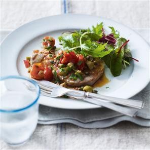 Griddled tuna stemperata
