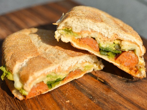 Grill-pressed chorizo tortas
