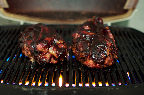 Grill-roasted meatloaf