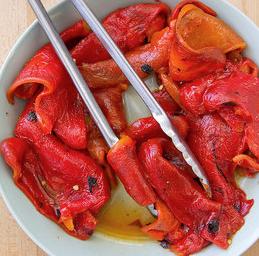 Grill-roasted peppers