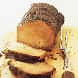 Grill-roasted pork loin