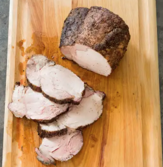 Grill-roasted pork loin