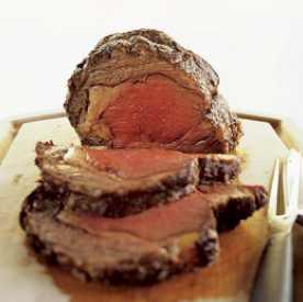 Grill-roasted prime rib with garlic-rosemary crust