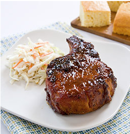 Grill-smoked pork chops