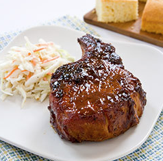 Grill-smoked pork chops