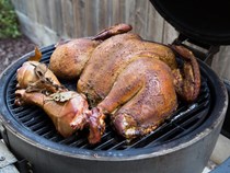 Grill-smoked turkey