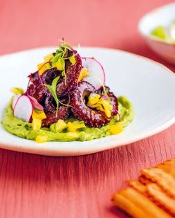 Grilled achiote octopus (Pulpo achiote asado)