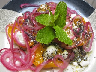 Grilled apricot and feta salad