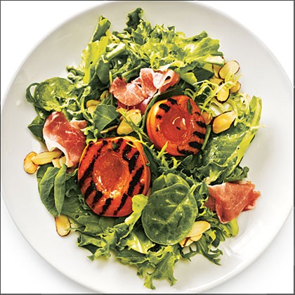 Grilled apricot halves