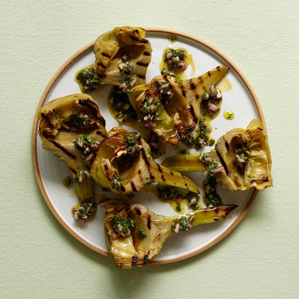 Grilled artichokes
