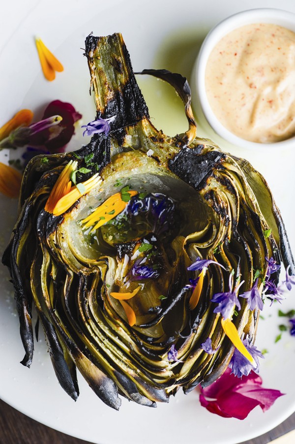 Grilled artichokes with Espelette mayo