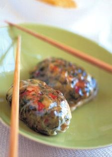 Grilled Asian crépinettes