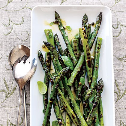 Grilled asparagus with caper vinaigrette