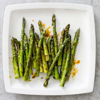 Grilled asparagus with chili-lime butter