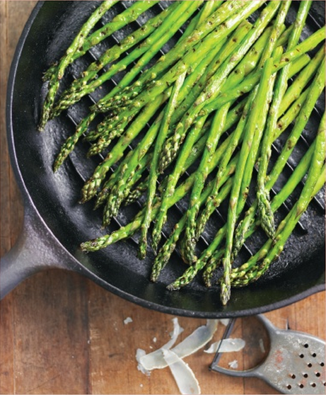 Grilled asparagus with rosemary oil and Parmesan