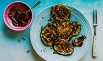 Grilled aubergine with peanut (Baghare baingan)