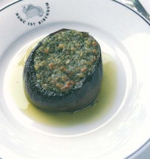 Grilled aubergine with pesto [Simon Hopkinson]