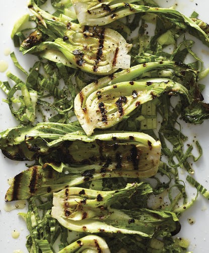 Grilled baby bok choy with miso butter