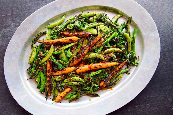 Grilled baby vegetables with fish sauce caramel [Devin Finigan]