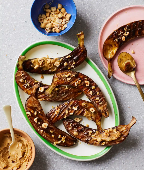 Grilled bananas with bourbon butter