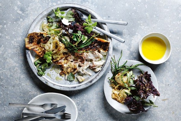 Grilled barramundi, fennel, native herbs
