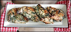 Grilled basil-brined chicken