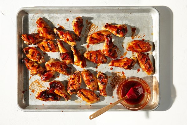 Grilled BBQ chicken wings