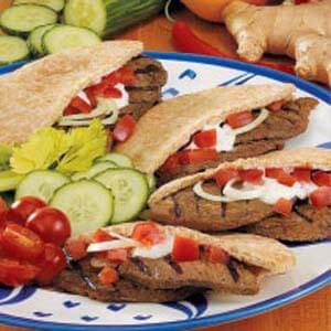 Grilled beef gyros 