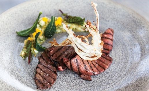 Grilled beef heart