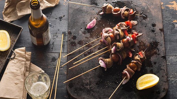 Grilled beef heart skewers [Matthew Evans]