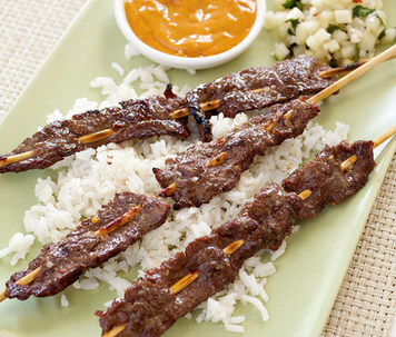 Grilled beef satay