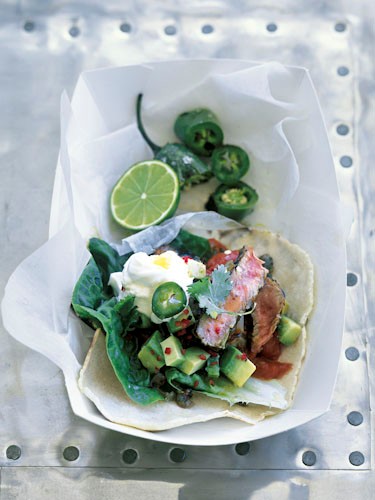 Grilled beef tacos