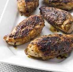 Grilled bone-in chicken breasts