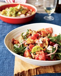 Grilled bread and marinated tomato salad