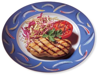 Grilled brined chicken breasts