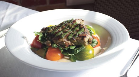 Grilled brined chicken with chimichurri sauce